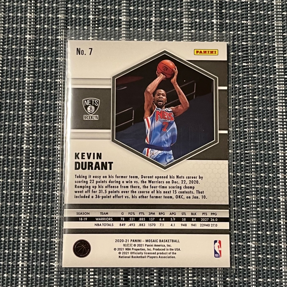 🏀 Kevin Durant  PANINI - HOOPS BASKETBALL NBA Sports Trading Card #7